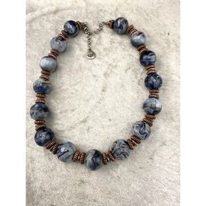 Ben-Amun Necklace Beaded Blue 16"